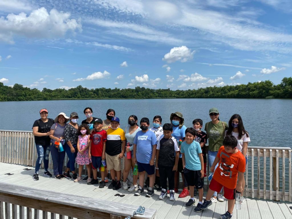 CCATE summer campers on a field trip by a lake