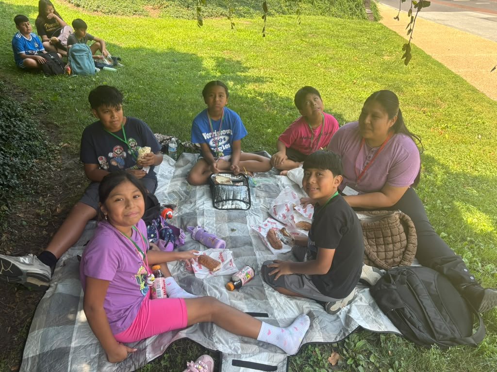 Picnic in the shade after the museum.