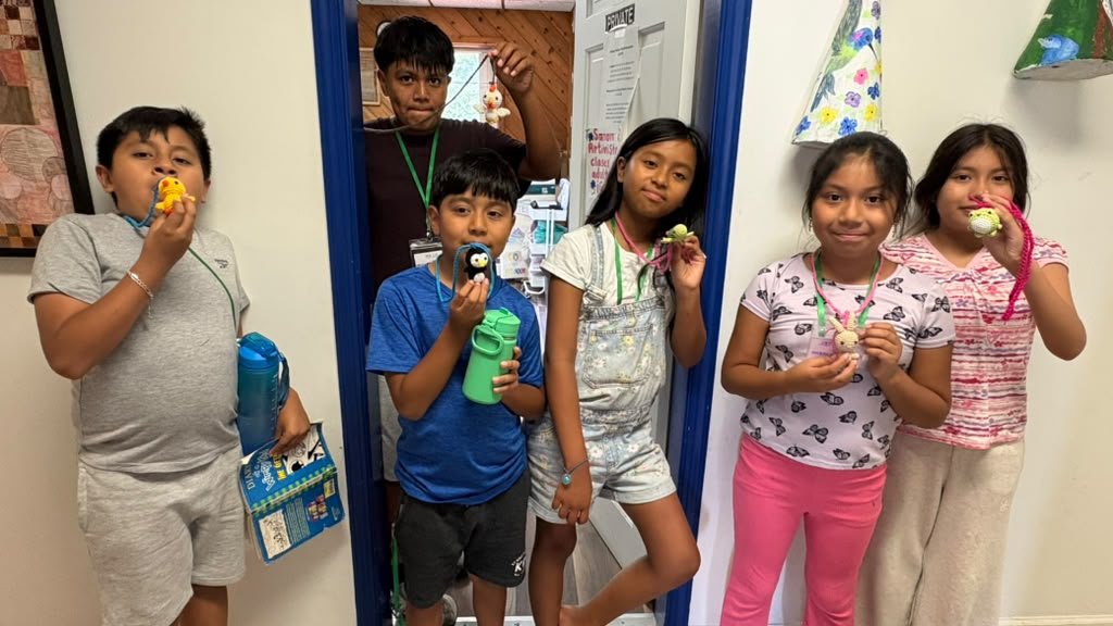 Crochet and beading creations, ready to go home.